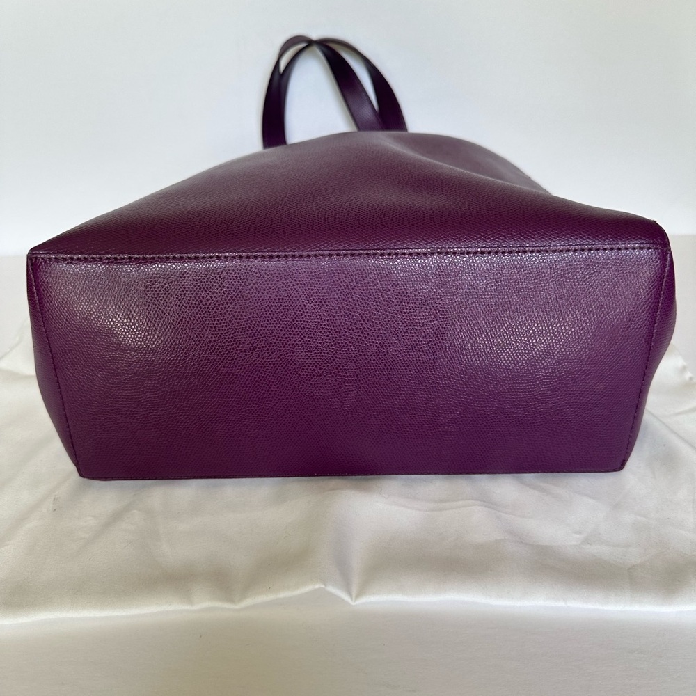 Furla Deep Plum Leather Tote with Gold Logo - Picture 3 of 11